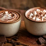 Mocha vs hot chocolate served side by side