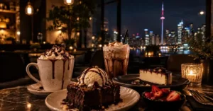 Late night dessert cafe in Toronto with chocolate desserts and drinks